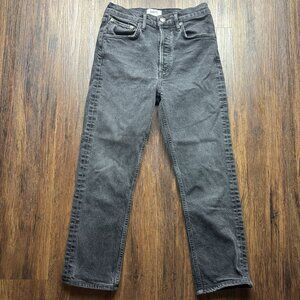 Agolde Riley Straight Crop Jeans Washed Black Women’s Size 26